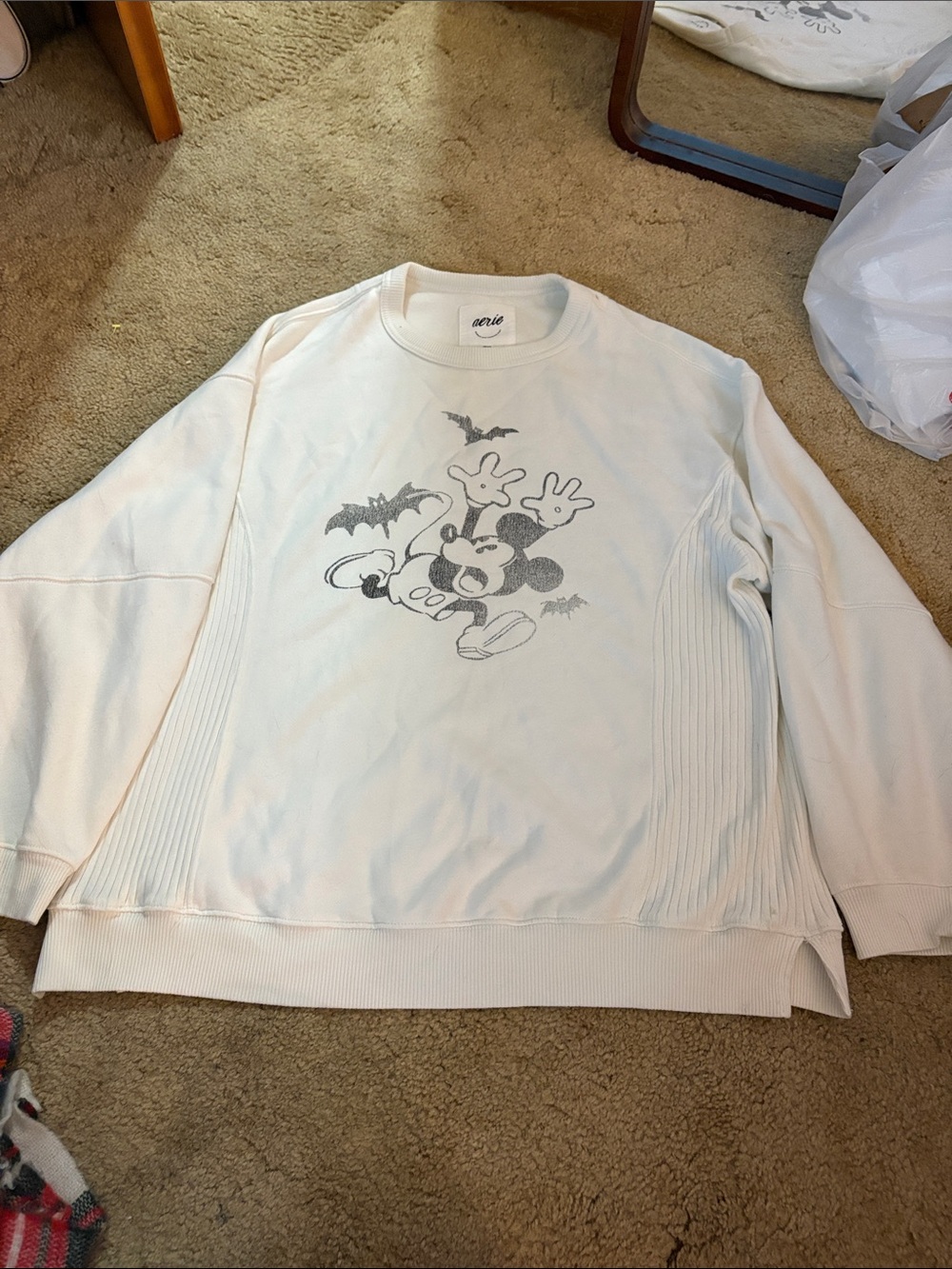 Cream Graphic Mickey Sweater - Unbranded